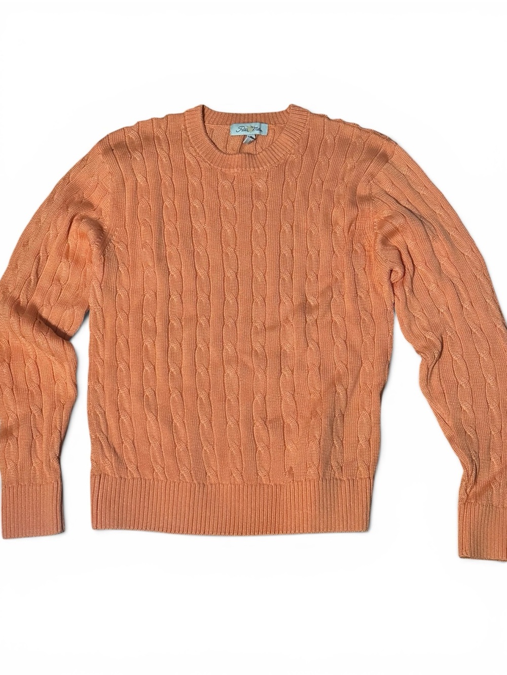 Peter Millar Women’s Peach Cable Knit Crewneck Sweater US S